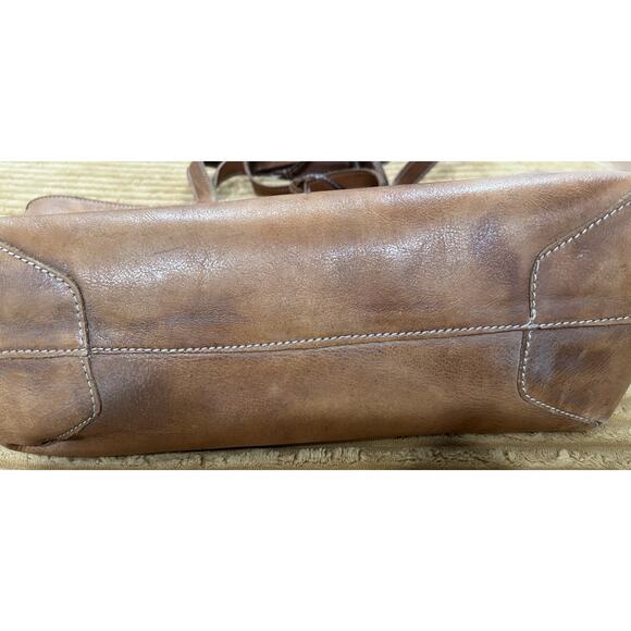 Bed Stu Charlotte Reversible Distressed leather Tote Bag Purse Tan And Brown - Picture 8 of 10